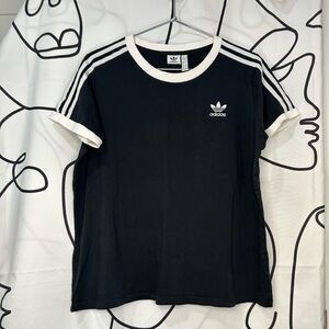 Adidas Women’s 3 stripes Black and White Crew Neck 2X